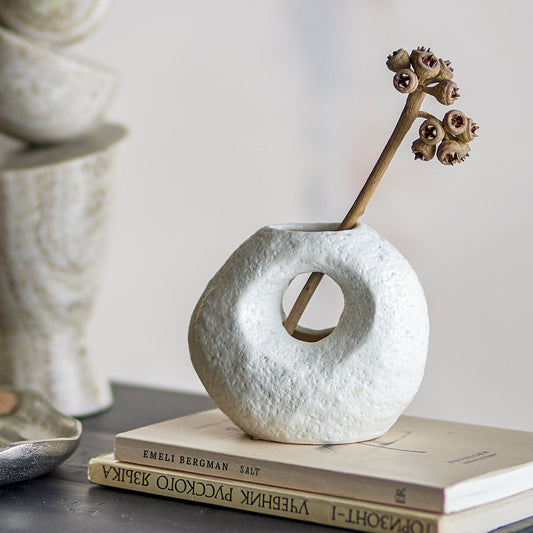 Caia White Stoneware Vase