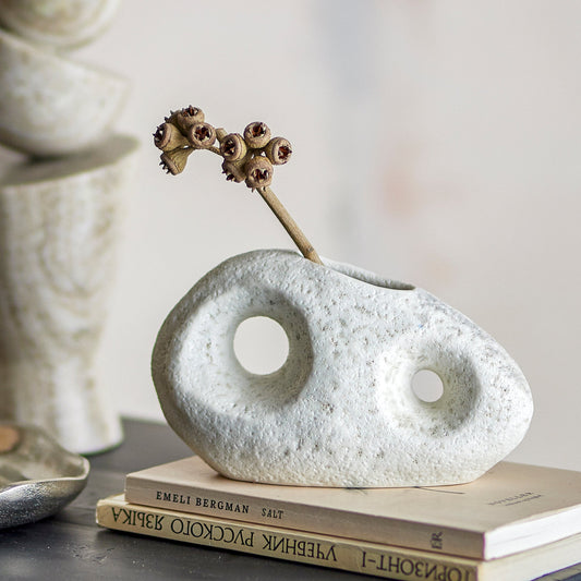 Cala White Stoneware Vase